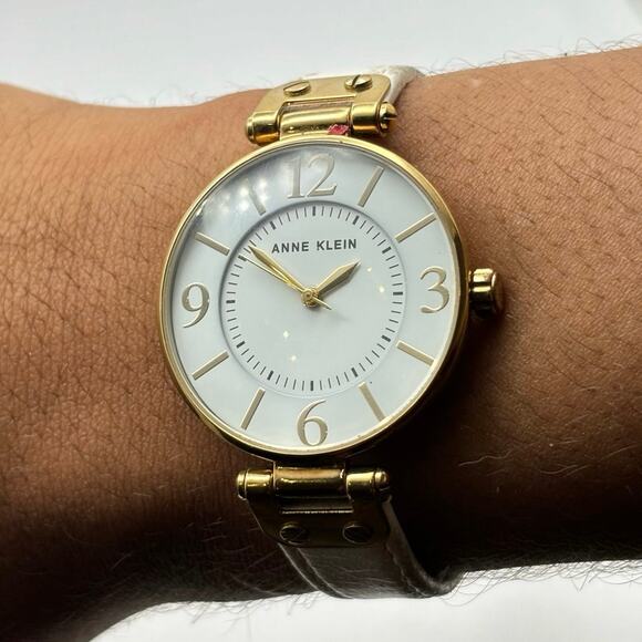 Anne Klein Gold & White Men's Watch - Picture 1 of 5